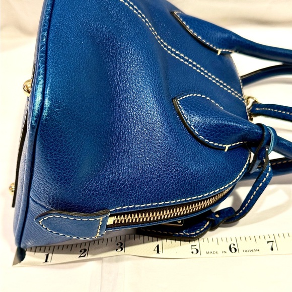 EUC Dooney & Bourke Royal Blue Pebbled Leather Zip Zip Satchel - Picture 7 of 10